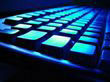 Keyboard in blue light photograph